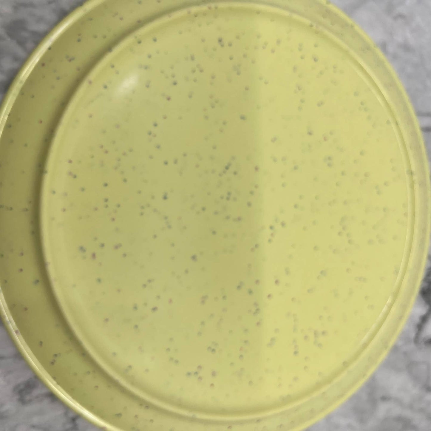 MCM Imperial Ware Speckled Confetti Yellow Dinner Plate Set Melmac Malamine TA3