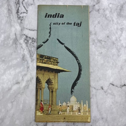 1965 India City of the Taj Travel Brochure Hotels Map Fold Out Booklet L1-4
