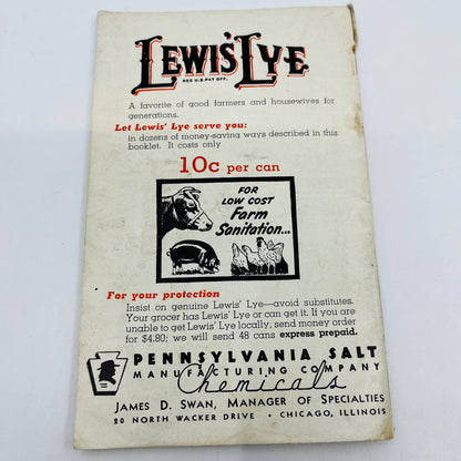 1941 Promotional Booklet The Truth About A Lye Lewis’ Lye Pennsylvania Salt SA7