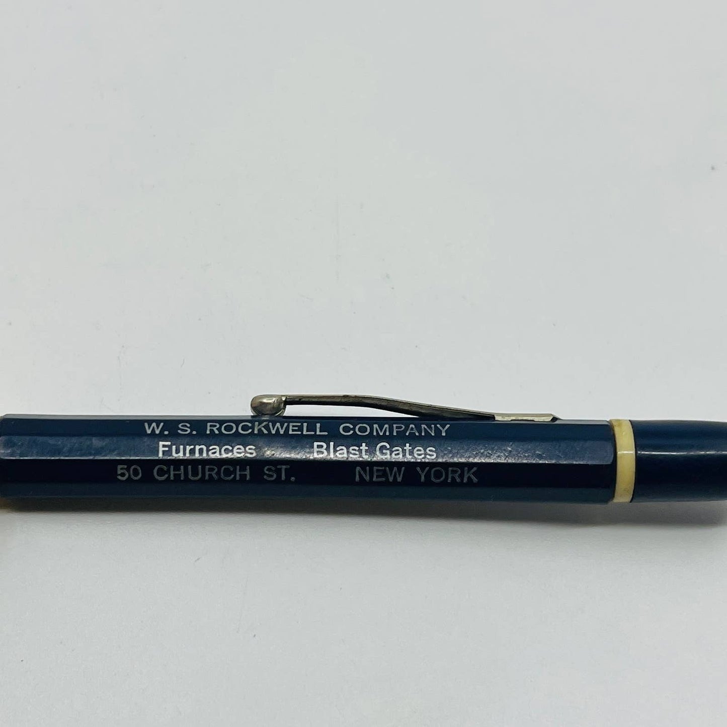 Mechanical Pencil Navy Cream W.S. Rockwell Furnaces Blast Gates New York SB3