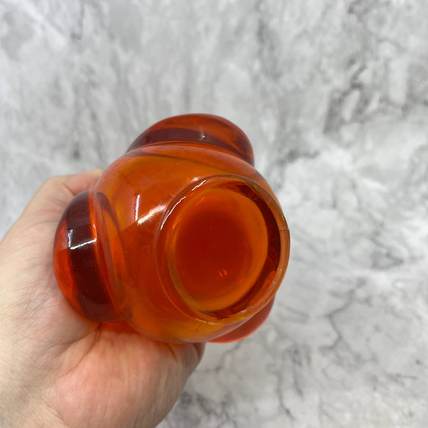 Viking PERSIMMON AMBERINA Art Glass 13” SWUNG VASE Epic Drape Stretch TJ3