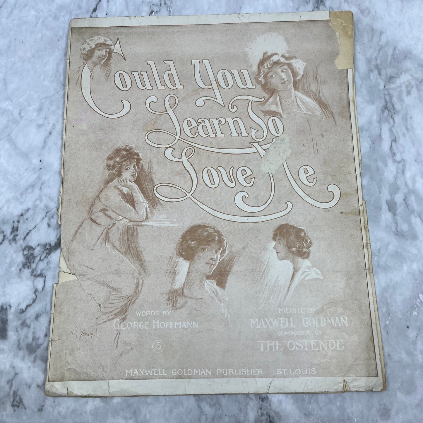 1911 Sheet Music Could You Learn to Love Me Dearie Maxwell Goldman V38