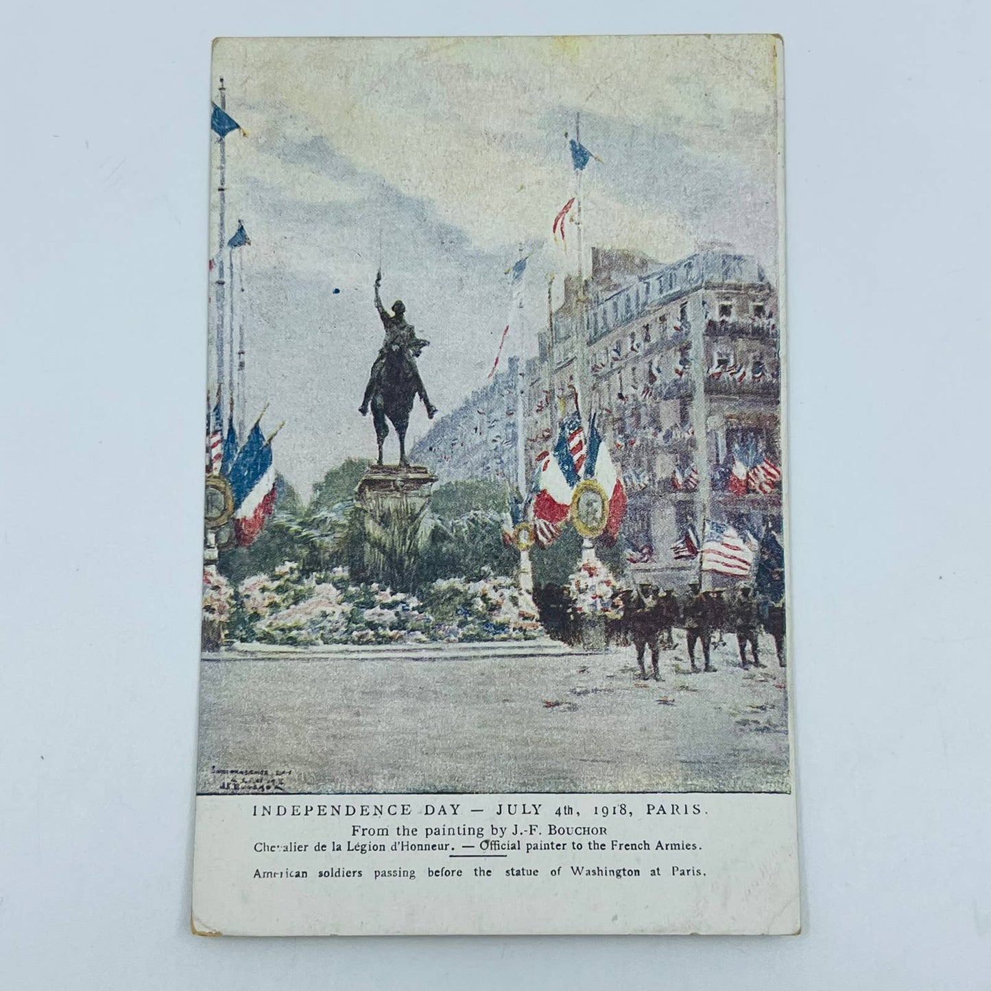 c1918 Postcard WWI Red Cross French Independence Parade Paris PA9