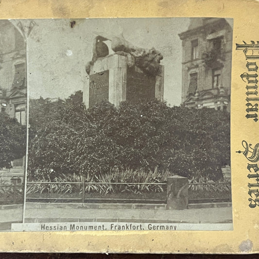 Hessian Monument Frankfort Germany Antique Stereoview Card H2-5