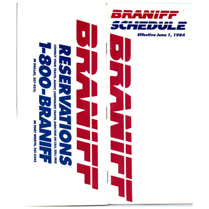 1984 Braniff MK LI Inaugural System Schedule Timetable Brochure SE4