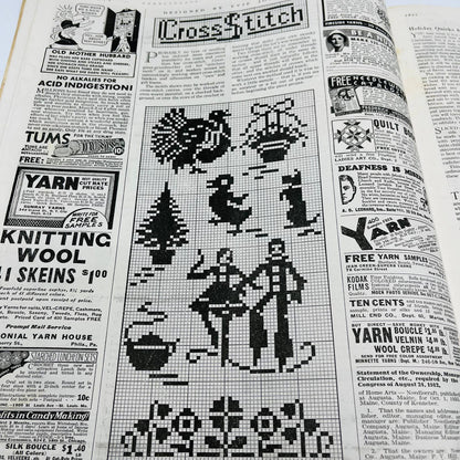 HOME ARTS NEEDLECRAFT Dec 1935 CHRISTMAS GIVING KNITTED GLOVES  Cross Stitch BA4