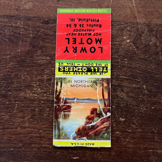 Lowry Motel Pittsfield Illinois Advertising Matchbook Cover MM11-8
