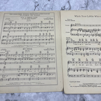 Who’s Your Little Who-Zis! (1931) Sheet Music Walter Hirsch, Ben Bernie V41-2