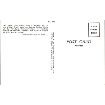 Vintage Postcard Willow Grove Naval Air Station Horsham PA EA3