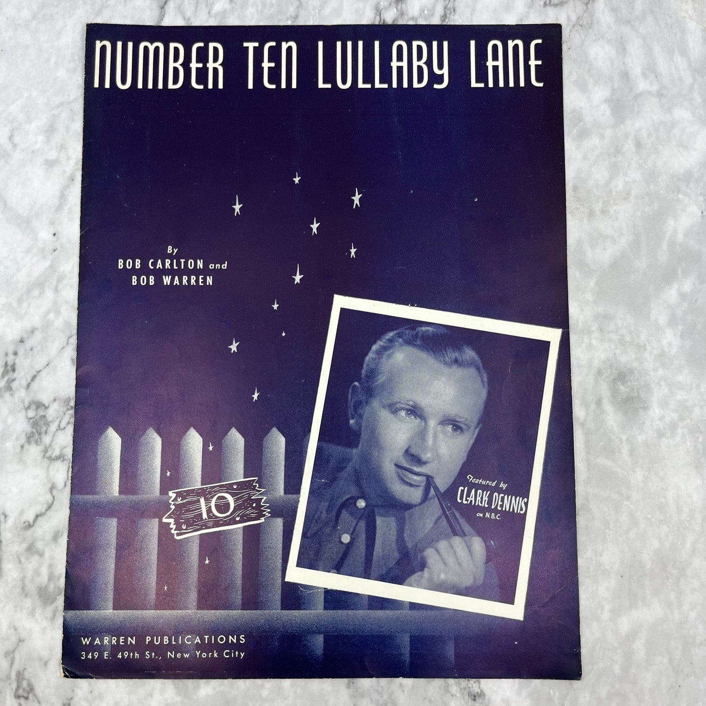 1940 Number Ten Lullaby Lane by Clark Denmis Sheet Music V39-3