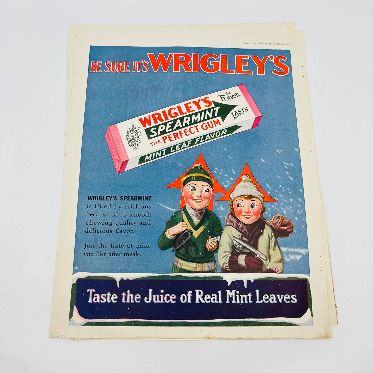 1927-30 Set 3 Wrigley’s Spearmint Doublemint Gum Original Print Ads 10x13.5” TA8