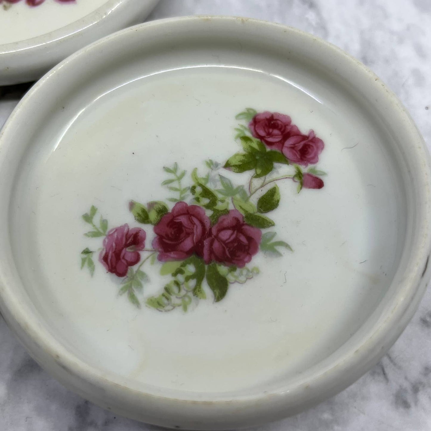 Vintage Floral Mini Butter Pat Plate Tea Doll Party 3” Japan Set of 3 TJ5
