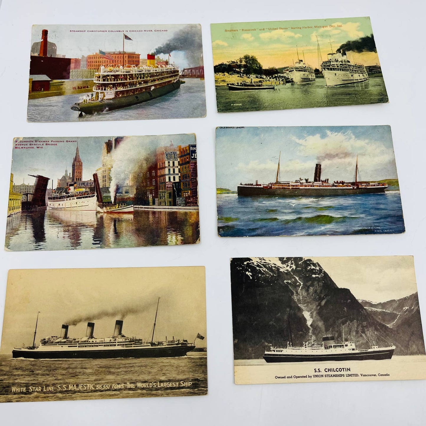 Early 1900s Vintage LOT OF 24 Photo Post Cards Steamships EA3