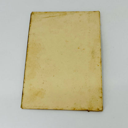 Antique 1910s Folding New Year’s Greeting Card Purple Flowers Bow Victorian C1