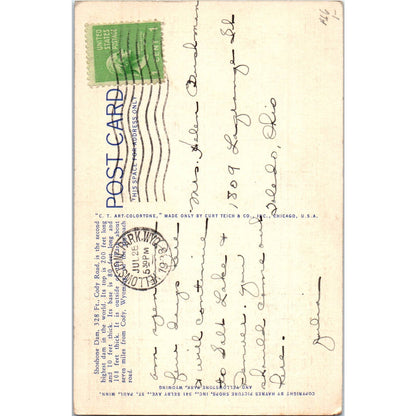 Shoshone Dam 1938 Yellowstone Park Original Postcard TK1-P14