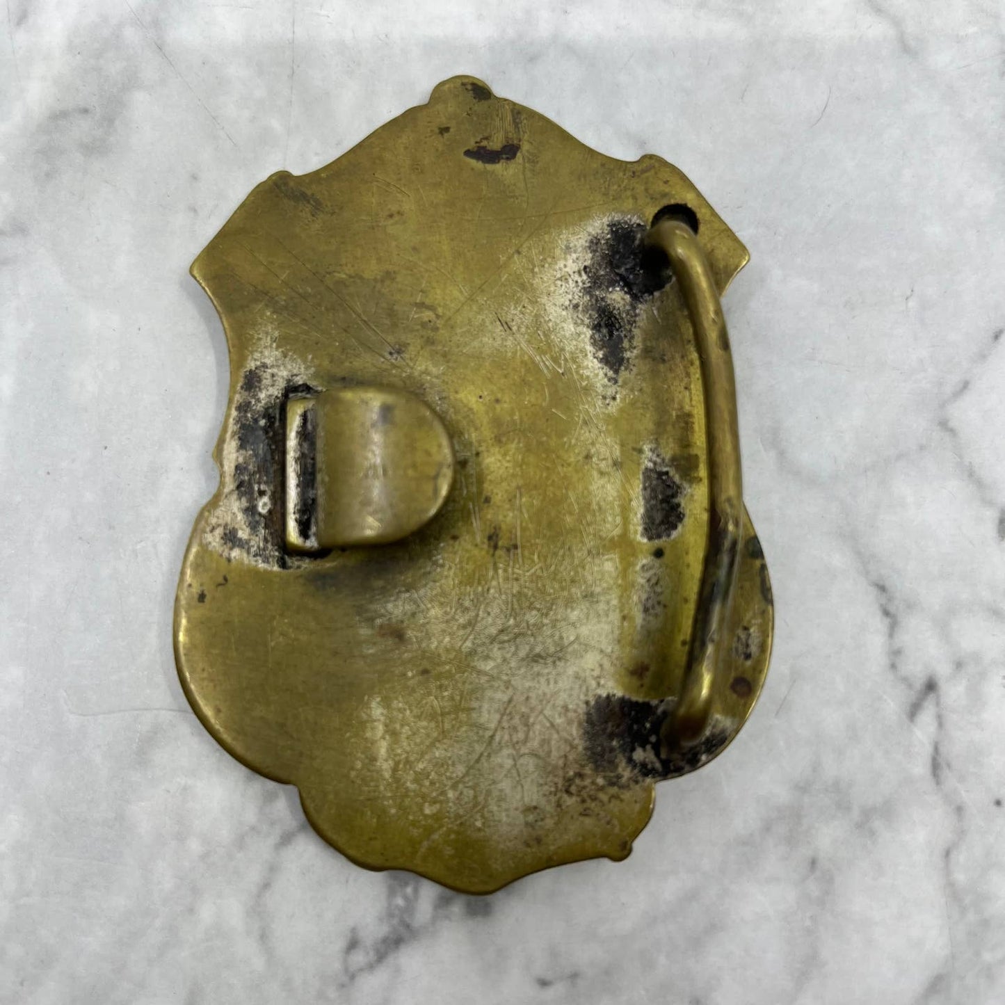 Vintage Solid Brass Masonic Knights Templar Belt Buckle SE7