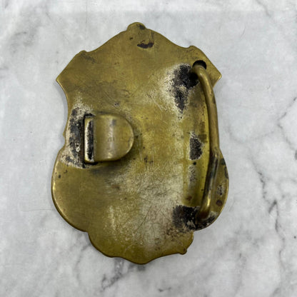 Vintage Solid Brass Masonic Knights Templar Belt Buckle SE7