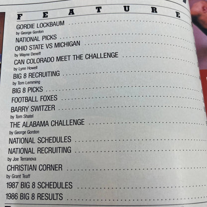 1987 Lindy's Big Eight Football Annual Magazine Nebraska Cornhuskers TH6