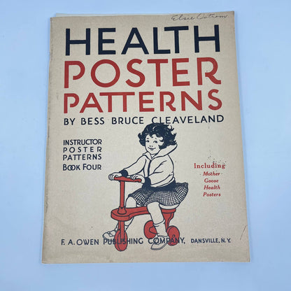 1920s Health Poster Patterns FA Owen Dansville NY School Class Posters Book TF7