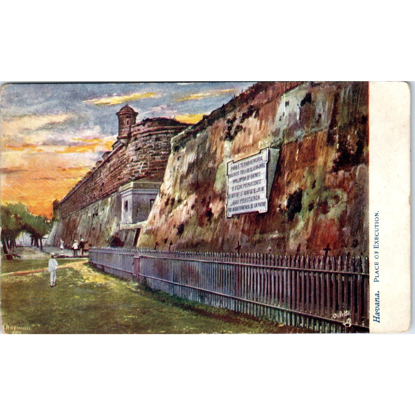Cuba The Place of Execution Raphael Tuck Oilette 1907 Original Postcard P3-1