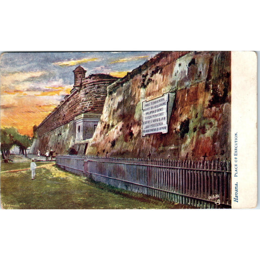 Cuba The Place of Execution Raphael Tuck Oilette 1907 Original Postcard P3-1