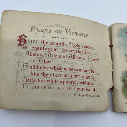 1880s Victorian Bible Devotional Book Palms of Victory Illustrated TG6