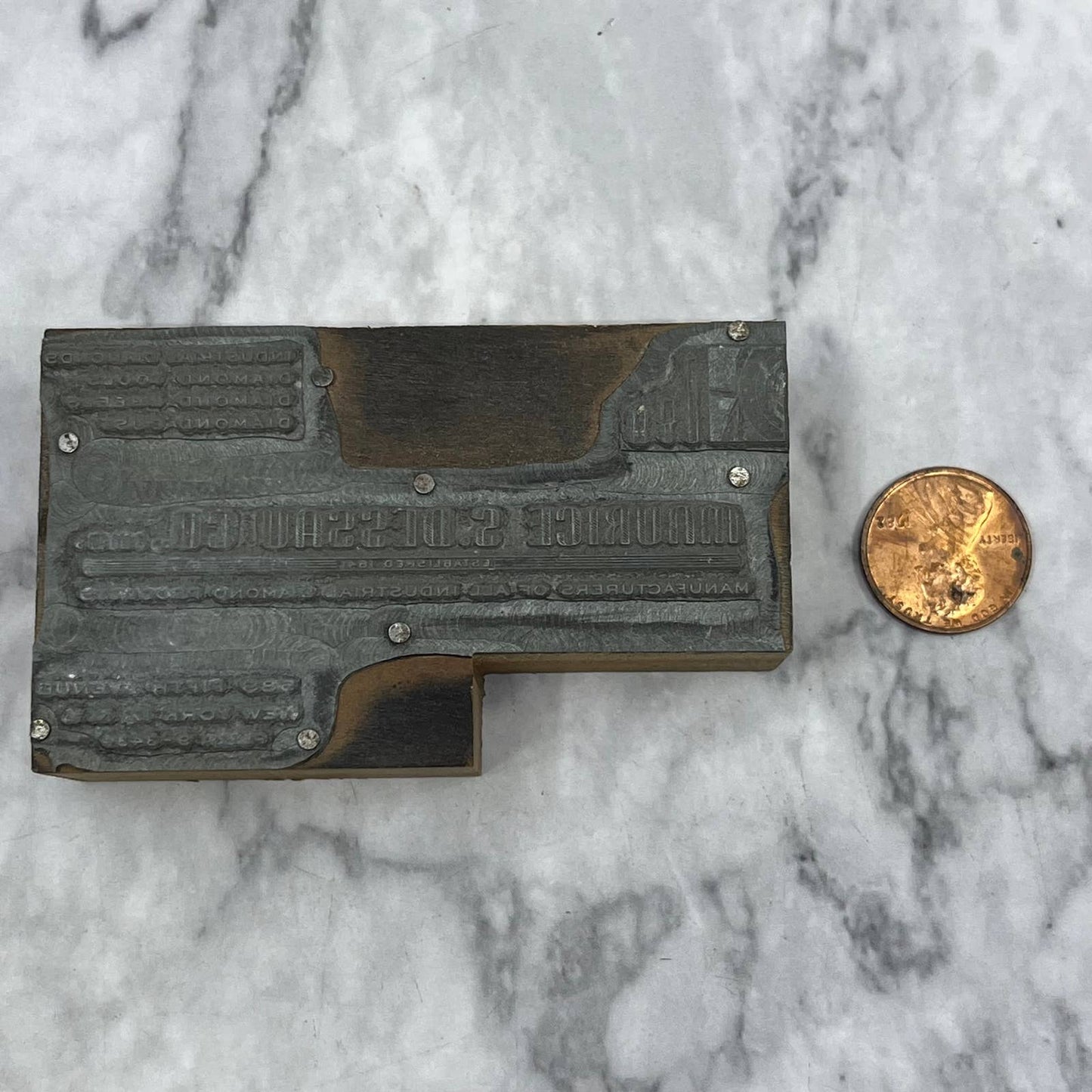 Vintage Printers Block Plate Maurice S. Dessau Industrial Diamonds TJ51