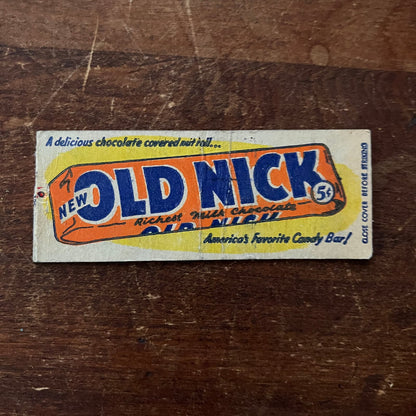 Old Nick Candy Bars - Double Panel Advertising Matchbook Cover SA9-M13