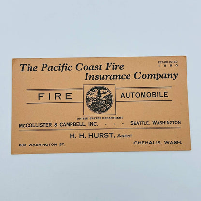 Chehalis WA Blotter Pacific Coast Fire Insurance Co. McCollister & Campbell SC2
