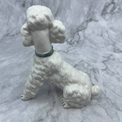 Vintage MCM Lenwile Ardalt Bone China Standard White Poodle Dog Figurine 5" TI8