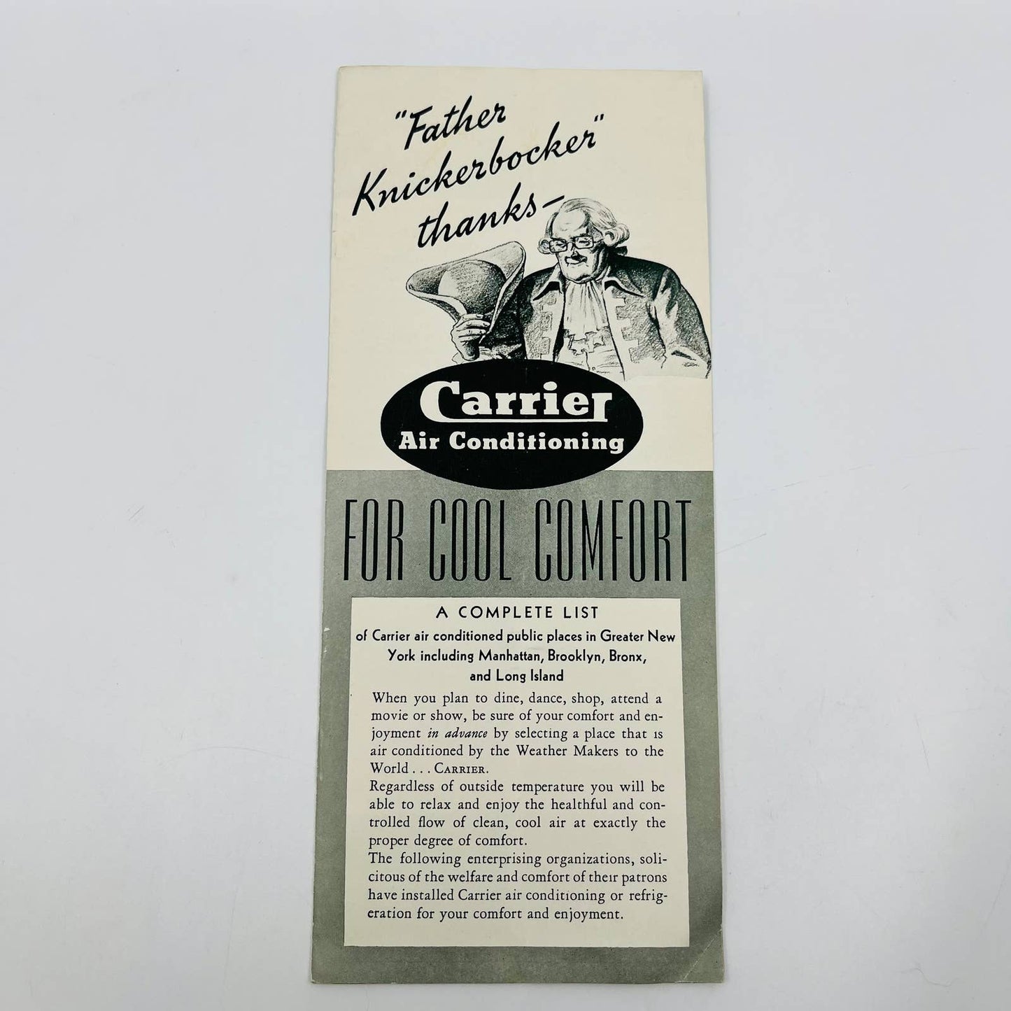 1939 Carrier Air Conditioning New York Locations World’s Fair Tie In EA3