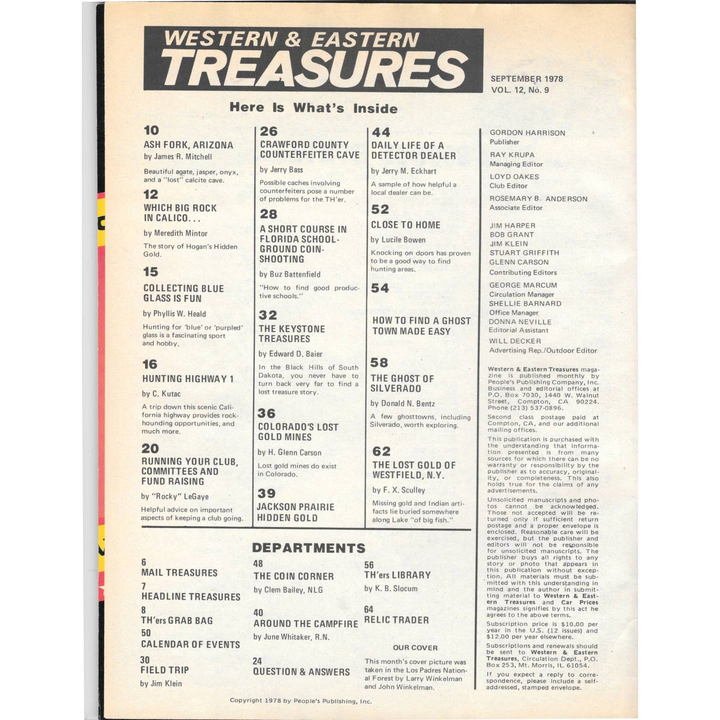 Western & Eastern Treasures Magazine - Gold Metal Detecting Sep 1978 M4