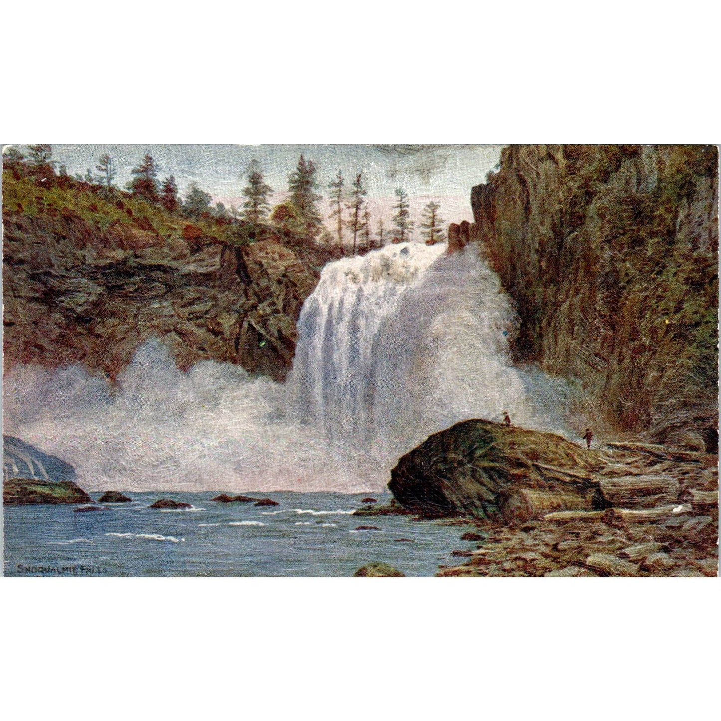 Antique Postcard Snoqualmie Falls Washington TD9