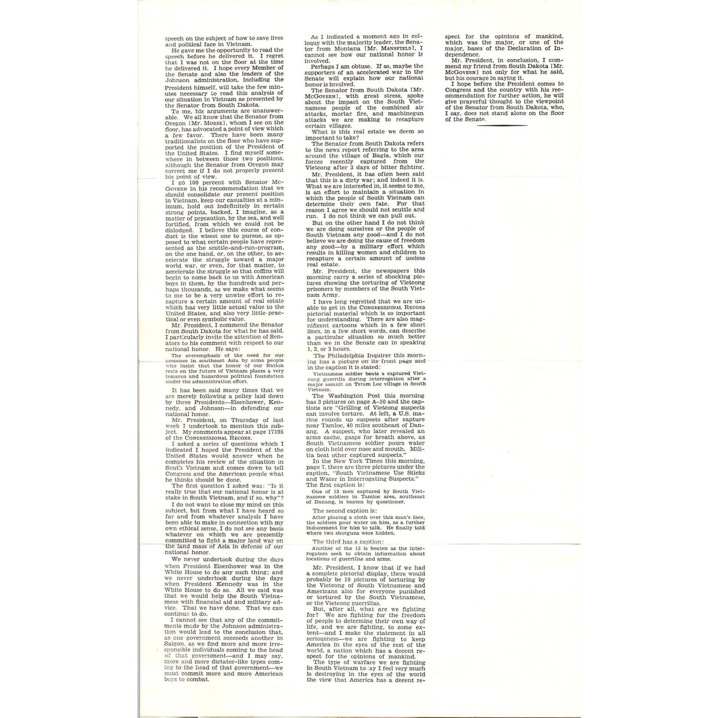 The Congressional Record Jul 27 1965 George McGovern Address on Vietnam TK1-P8