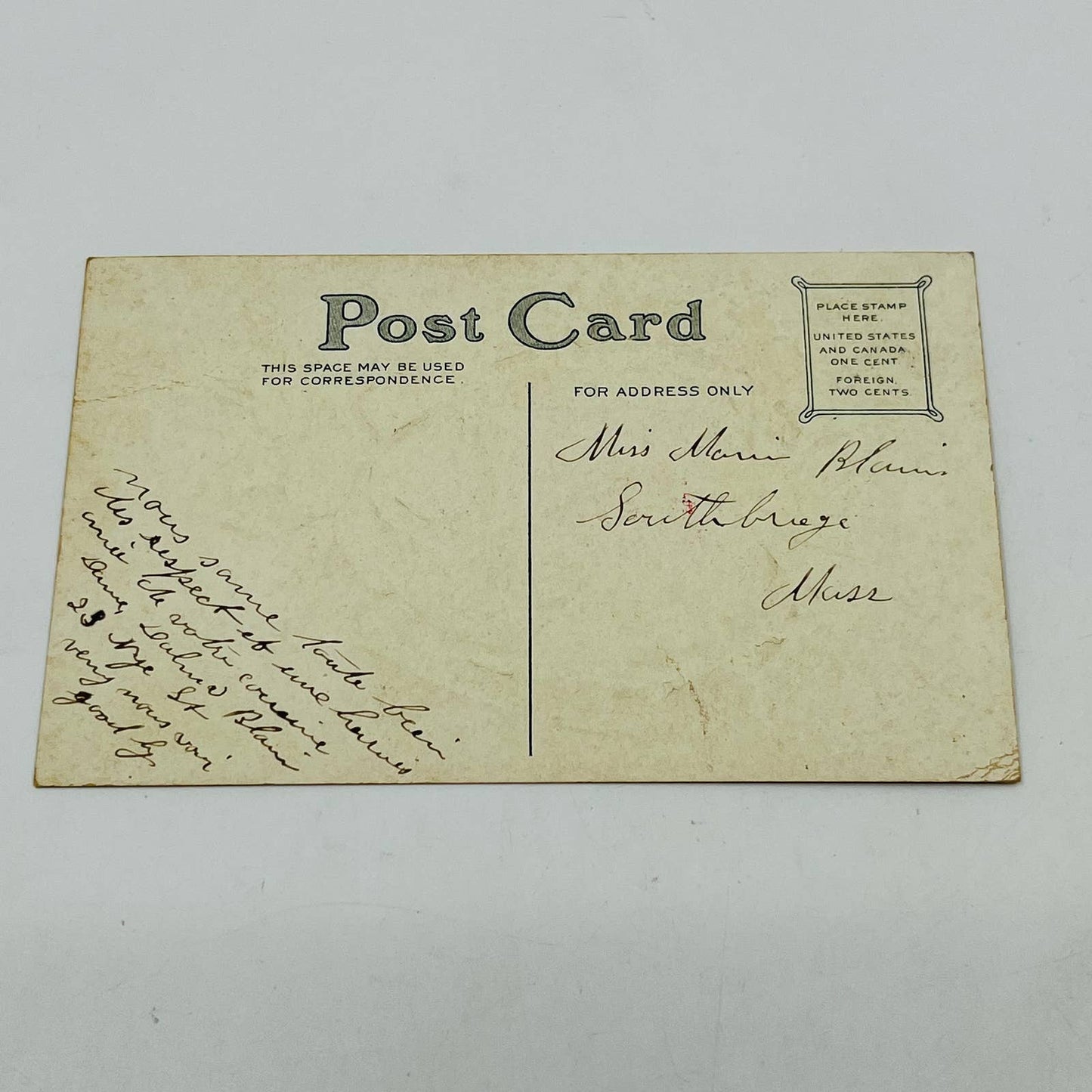 1910s Christmas New Year’s Post Card Embossed Horseshoe Mica Dresden Gilt PA3