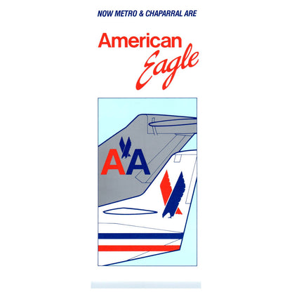 1980s American Eagle Airlines Metro & Chaparral Texas Travel Brochure SE4