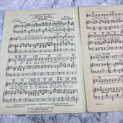 1924 Sheet Music Piano Ukulele Solo Hula Lou Hawaiian Miss Sophie Tucker TI1