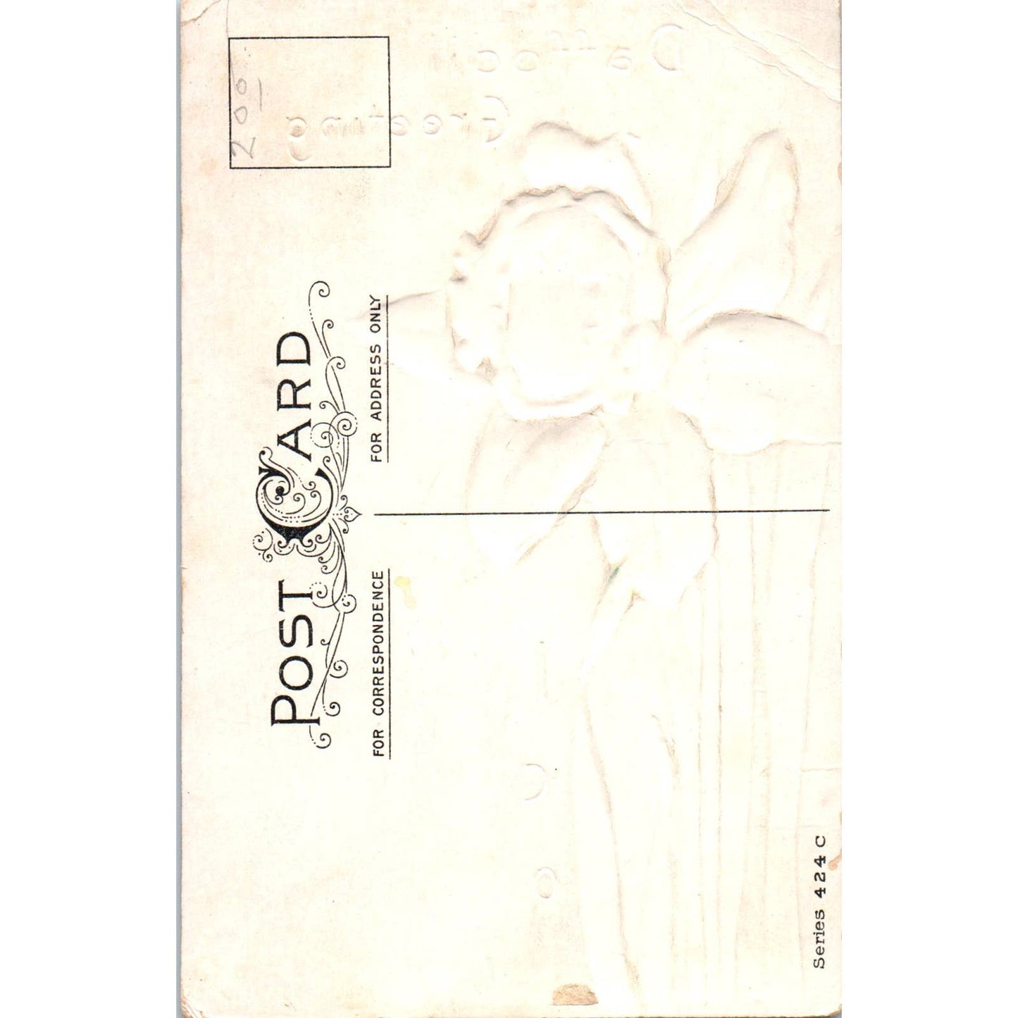 Greeting Poem Face in Flower Daffodil Helen E. Jeffers Original Postcard TK1-27