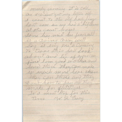 1918 Letter and Envelope W.A. Peavy Lufkin TX to J.M. Peavy Shreve AL AD6