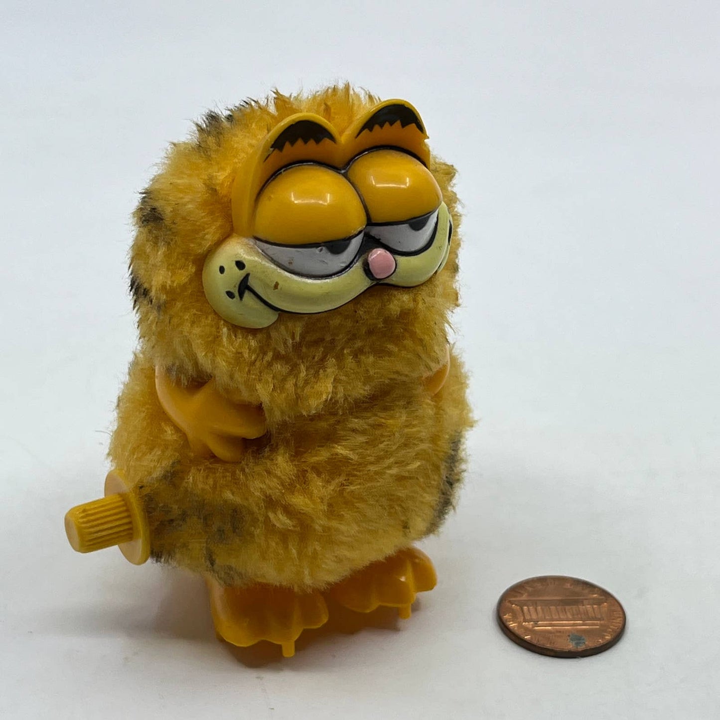 1981 Wind Up Toy Kate's Meow Fuzzy GARFIELD Taiwan 3" WORKS TH7