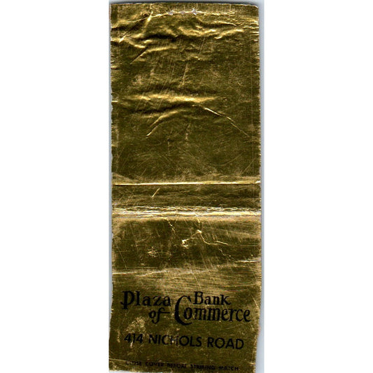 Plaza Bank of Commerce Kansas City MO Advertising Matchbook Cover MM9-4