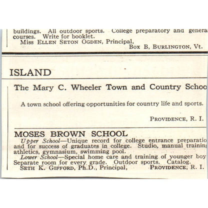 c1920 Harper's Ad - Alexander H Mitchell Military Boys School Billerica MA EA3-1