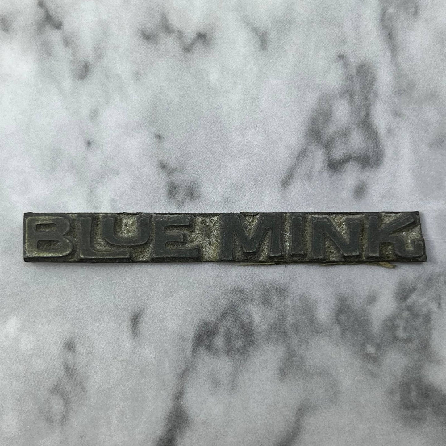 Vintage Printing Letterpress Printers Block Plate Blue Mink SE833