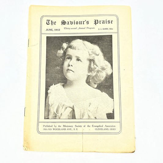 1912 The Saviour's Praise Christian Sheet Music Booklet Cleveland OH L4-6