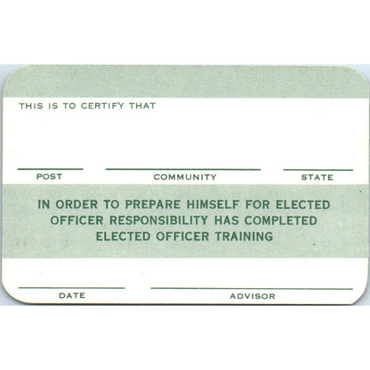 1960s Explorer Scout Officer Training Card BLANK Boy Scouts SE5