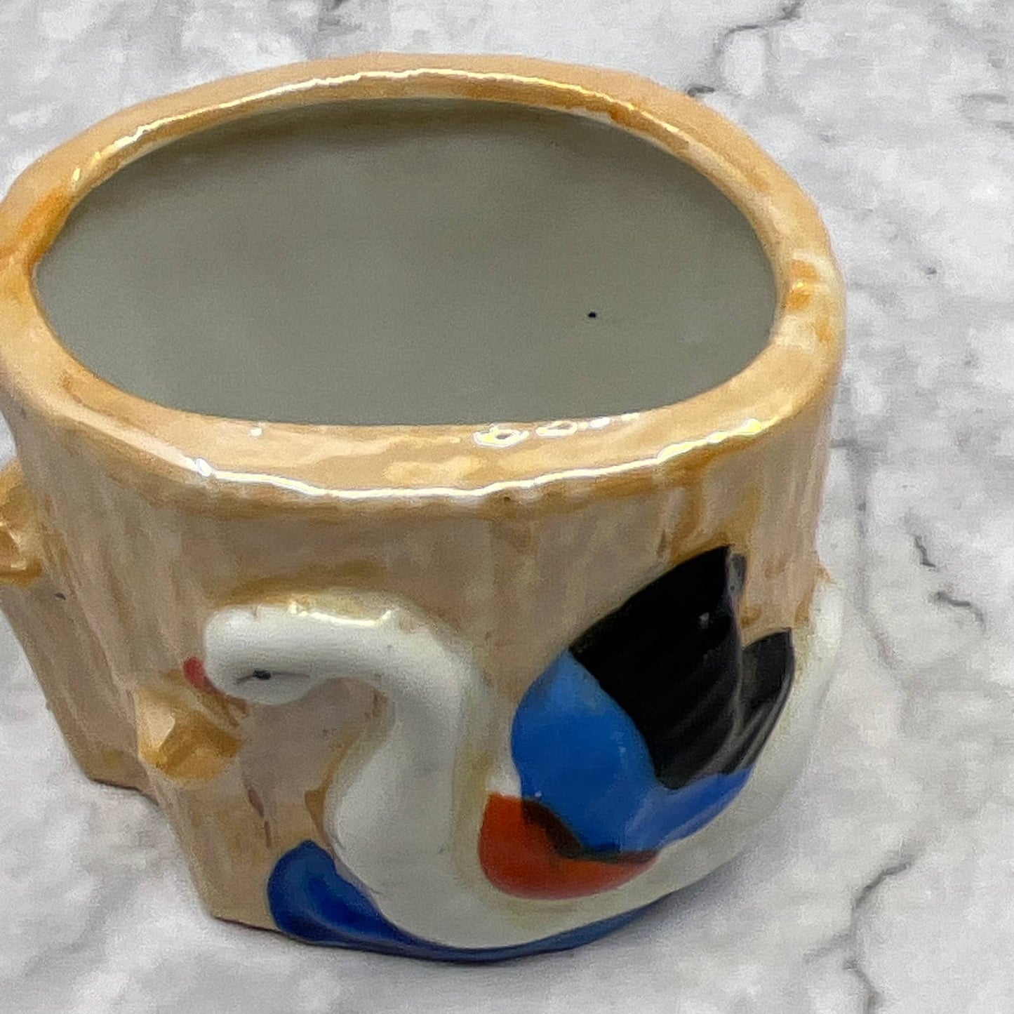 Vintage Lusterware Hand Painted Swan Mini Panter Japan 2.5" TI7