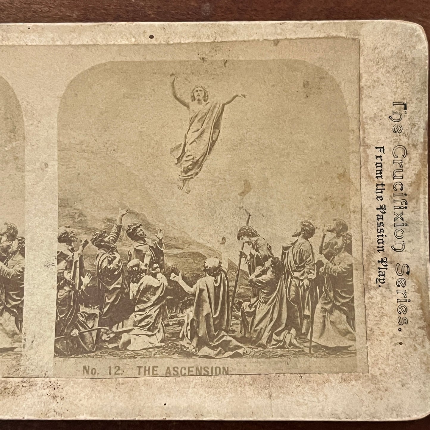Crucifixion Series The Ascension from the Passion Play Antique Stereoview H2-6