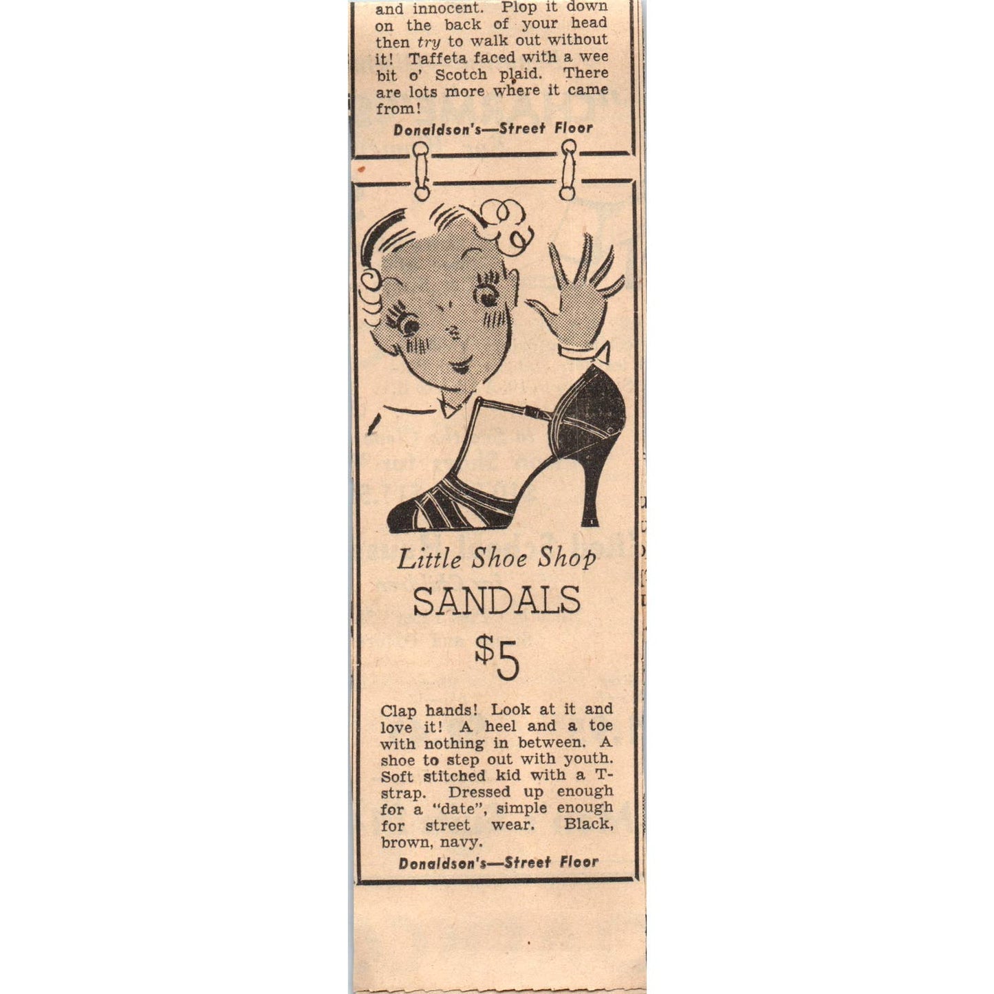 1935 Minneapolis Journal Newspaper Ad Donaldson's Three Little Shops FL5-4