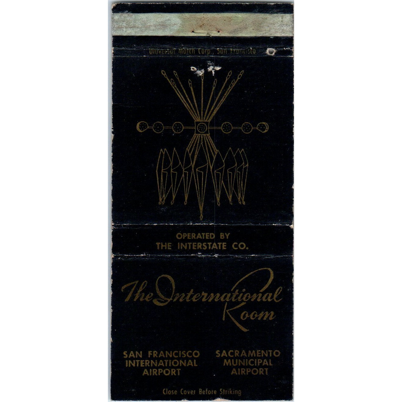 The International Room San Francisco Airport Advertising Matchbook Cover MM11-8