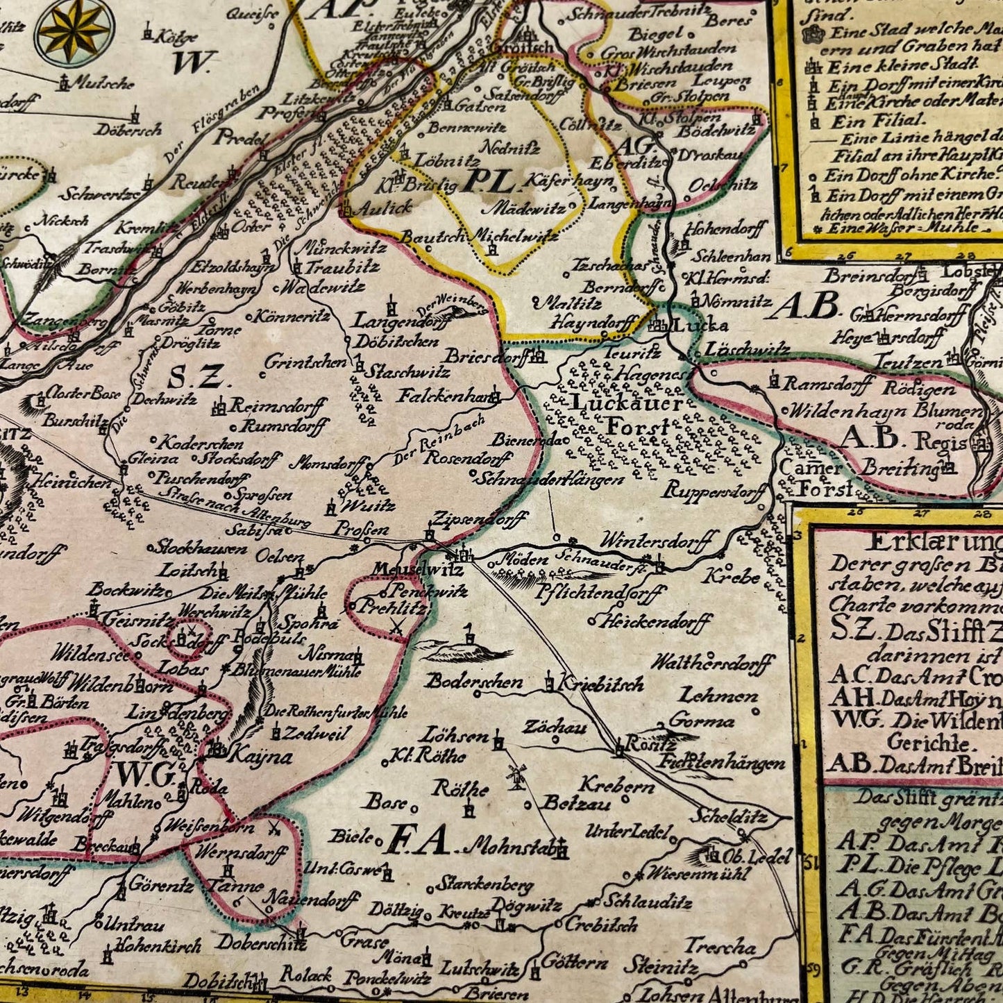 Antique Hand Tinted 17th Century Map of Germany Matted 11 x 14" TC7